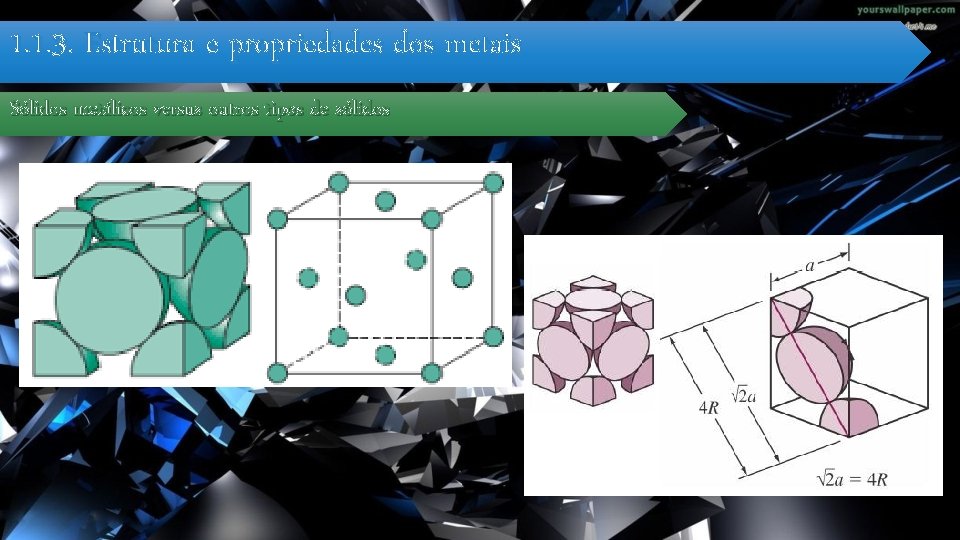 1. 1. 3. Estrutura e propriedades dos metais Sólidos metálicos versus outros tipos de