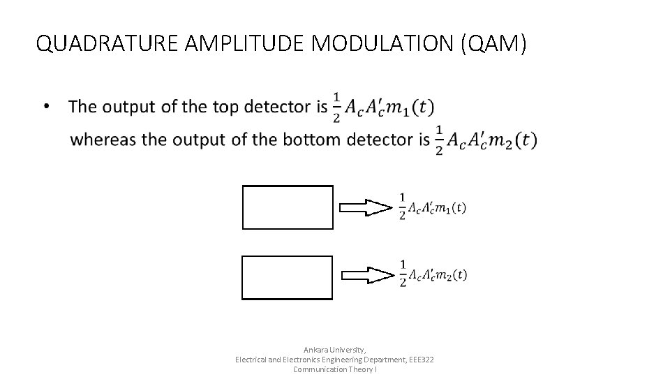 QUADRATURE AMPLITUDE MODULATION (QAM) Ankara University, Electrical and Electronics Engineering Department, EEE 322 Communication