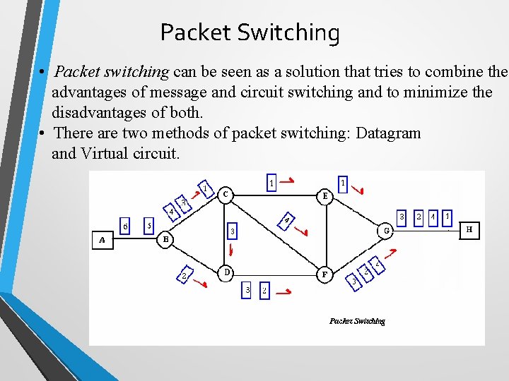 Packet Switching • Packet switching can be seen as a solution that tries to