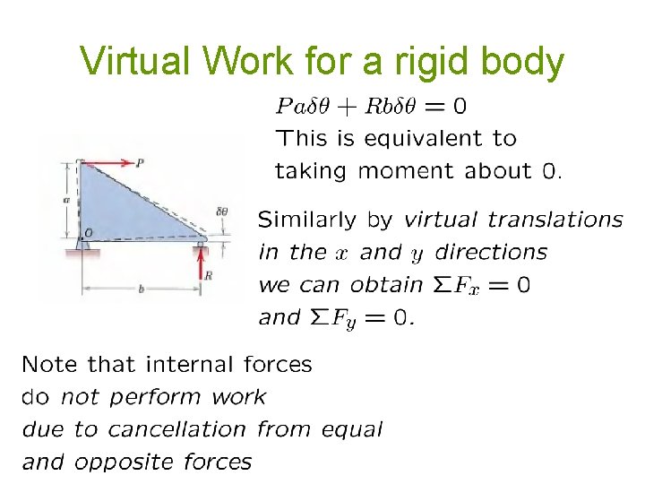 Virtual Work for a rigid body 