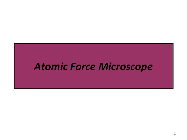 Atomic Force Microscope 1 