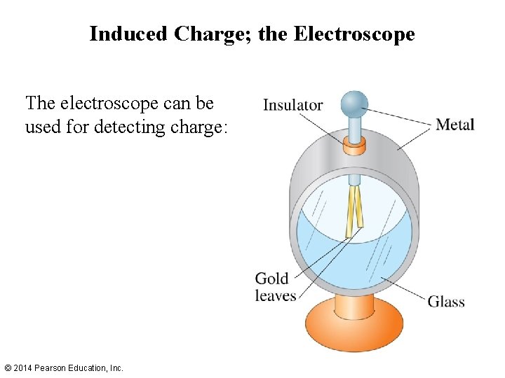 Induced Charge; the Electroscope The electroscope can be used for detecting charge: © 2014