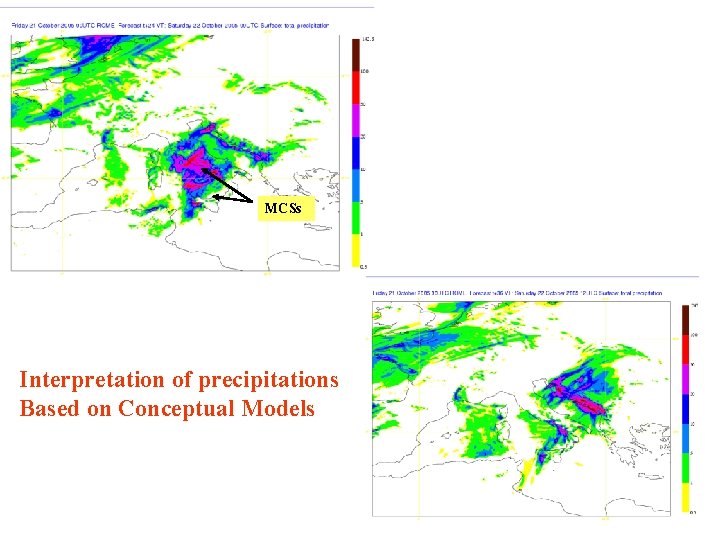 MCSs Interpretation of precipitations Based on Conceptual Models 