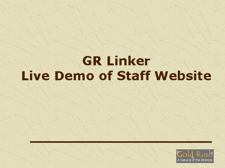 GR Linker Live Demo of Staff Website 