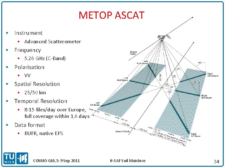 METOP ASCAT § Instrument • Advanced Scatterometer § Frequency • 5. 26 GHz (C-Band)
