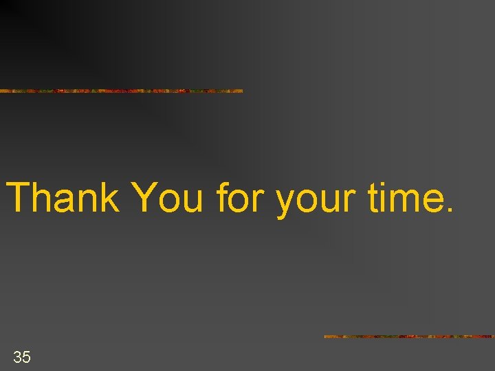 Thank You for your time. 35 