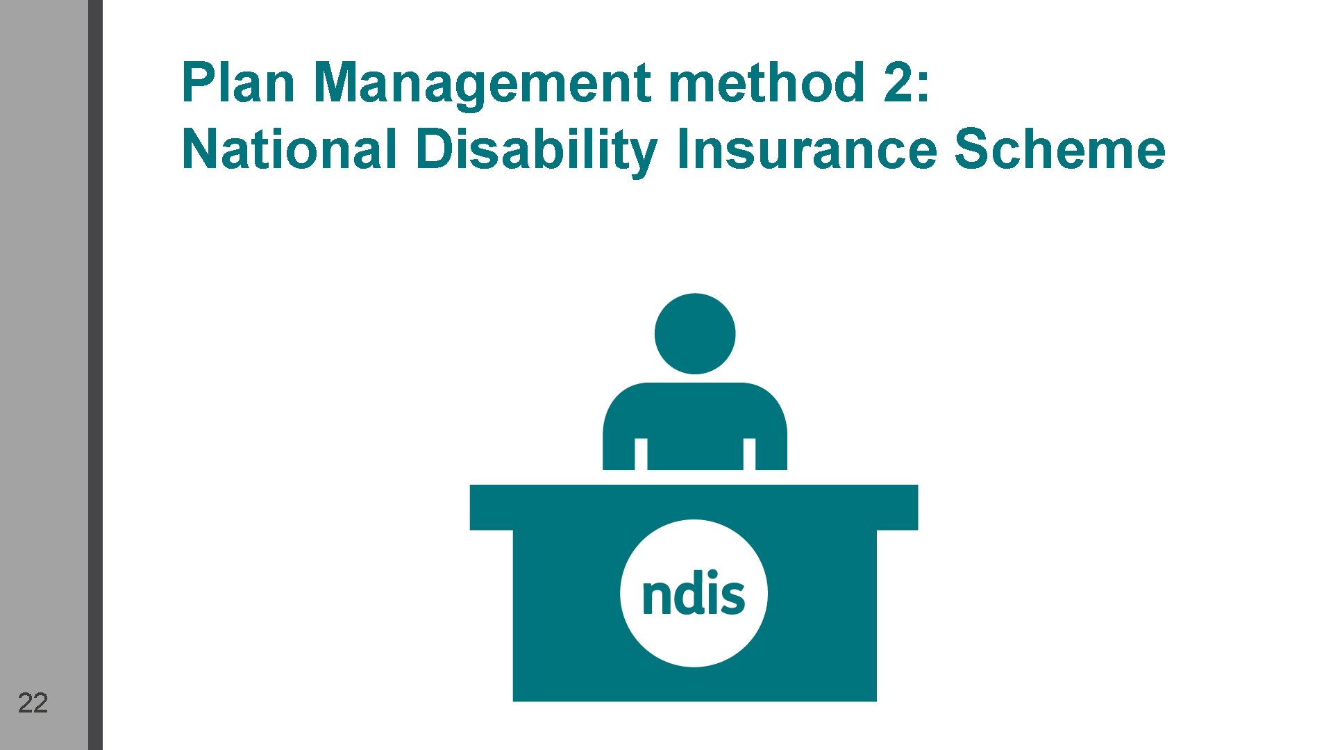 Plan Management method 2: National Disability Insurance Scheme 22 