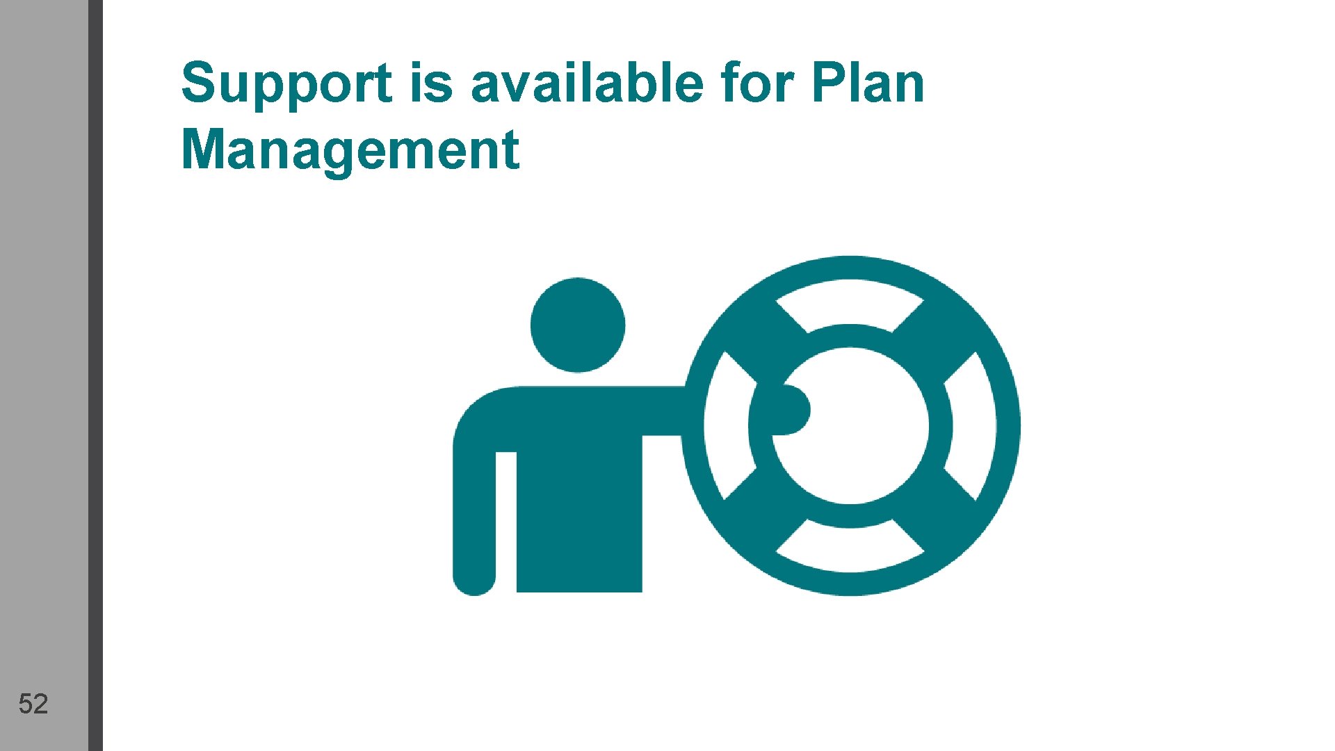 Support is available for Plan Management 52 