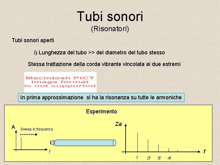 Tubi sonori (Risonatori) Tubi sonori aperti i) Lunghezza del tubo >> del diametro del
