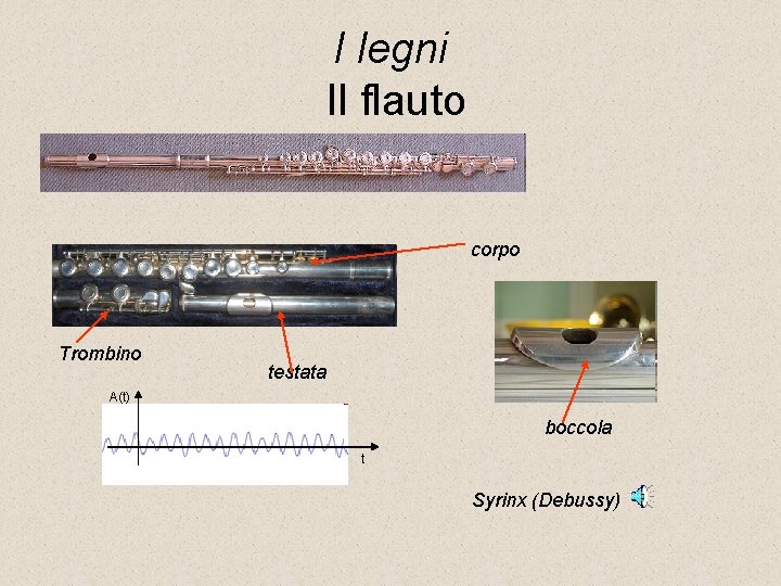 I legni Il flauto corpo Trombino testata A(t) boccola t Syrinx (Debussy) 