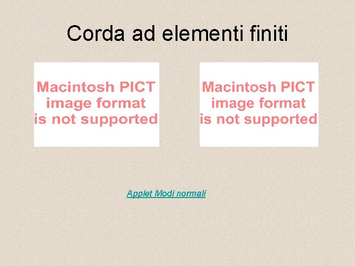 Corda ad elementi finiti Applet Modi normali 