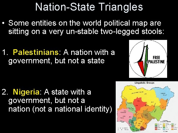 Nation-State Triangles • Some entities on the world political map are sitting on a
