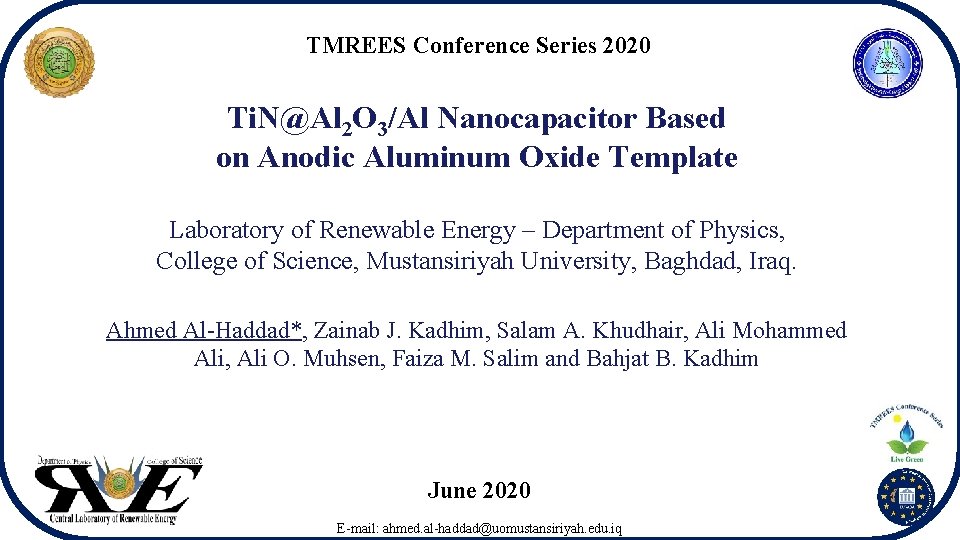 TMREES Conference Series 2020 Ti. N@Al 2 O 3/Al Nanocapacitor Based on Anodic Aluminum