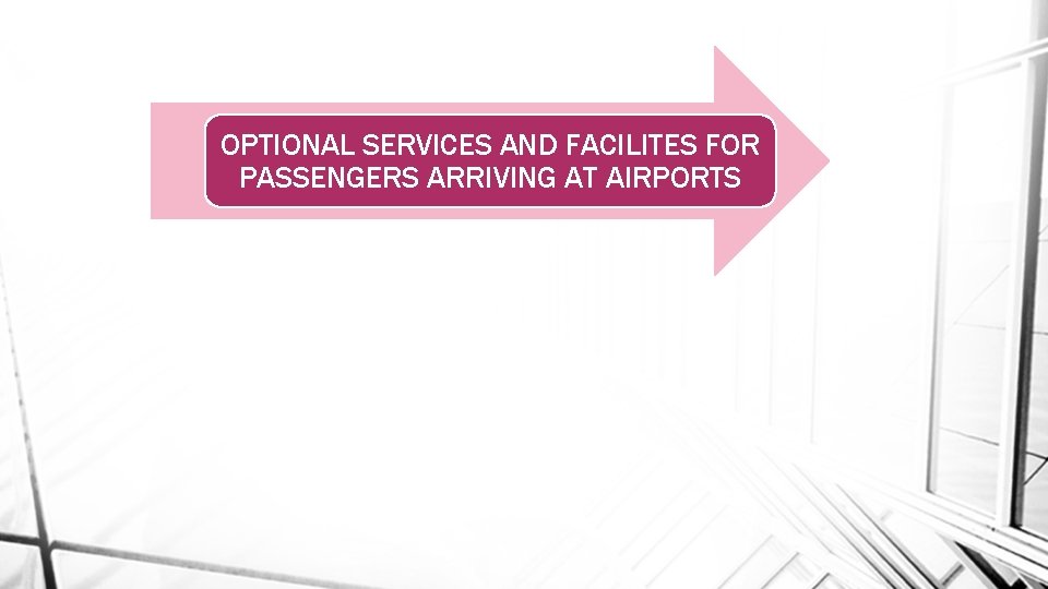 OPTIONAL SERVICES AND FACILITES FOR PASSENGERS ARRIVING AT AIRPORTS 