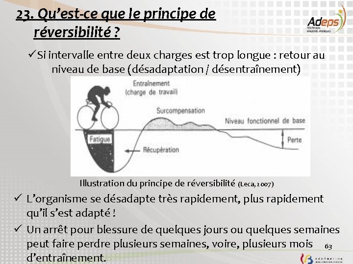 23. Qu’est-ce que le principe de réversibilité ? üSi intervalle entre deux charges est