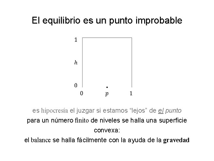 El equilibrio es un punto improbable es hipocresía el juzgar si estamos “lejos” de