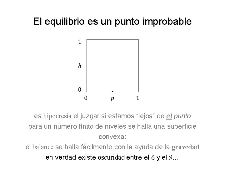 El equilibrio es un punto improbable es hipocresía el juzgar si estamos “lejos” de