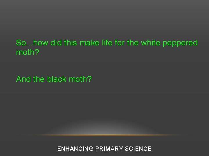 So. . . how did this make life for the white peppered moth? And