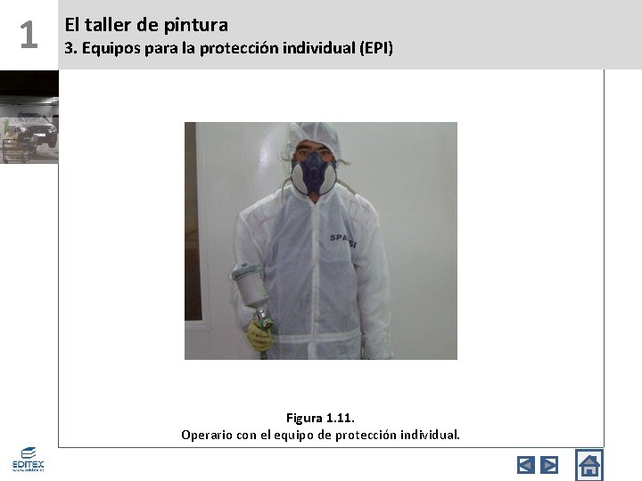 1 El taller de pintura 3. Equipos para la protección individual (EPI) Figura 1.