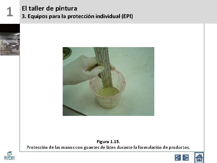 1 El taller de pintura 3. Equipos para la protección individual (EPI) Figura 1.