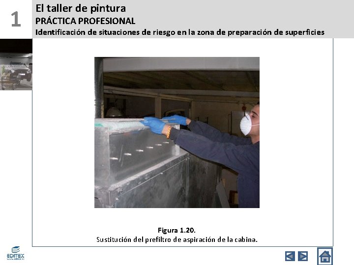 1 El taller de pintura PRÁCTICA PROFESIONAL Identificación de situaciones de riesgo en la