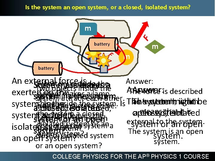 Is the system an open system, or a closed, isolated system? m m F