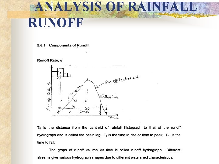 ANALYSIS OF RAINFALL RUNOFF ANALYSIS OF RAINFALL RUNOFF