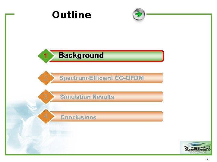 Outline 1 Background 2 Spectrum-Efficient CO-OFDM 3 Simulation Results 4 Conclusions 2 Outline 1 Background 2 Spectrum-Efficient CO-OFDM 3 Simulation Results 4 Conclusions 2