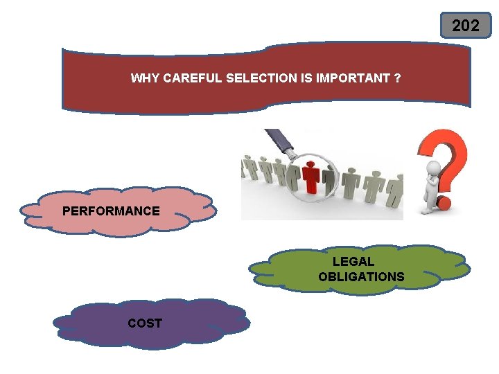 202 WHY CAREFUL SELECTION IS IMPORTANT ? PERFORMANCE LEGAL OBLIGATIONS COST 