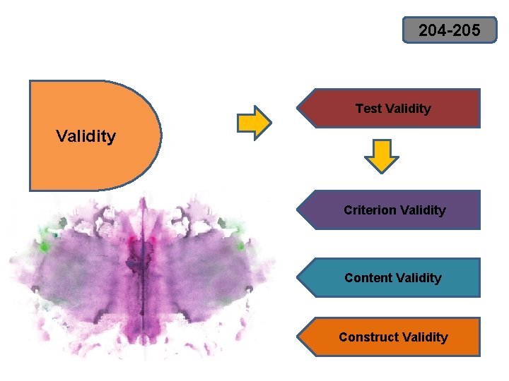 204 -205 Test Validity Criterion Validity Content Validity Construct Validity 