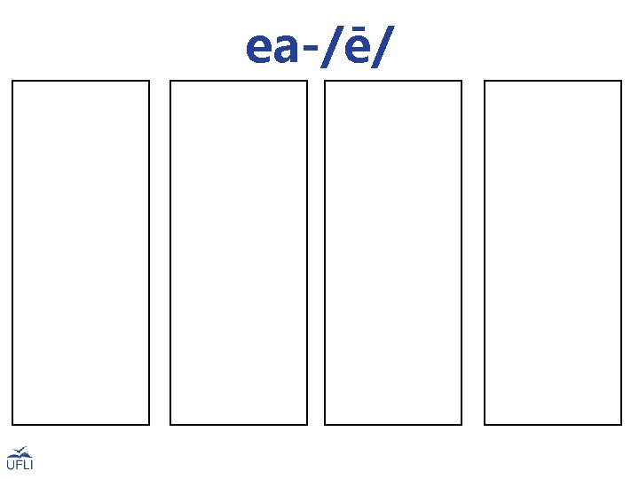 ea-/ē/ speak meat treat feast each read eat sea mean leave streak squeak beak