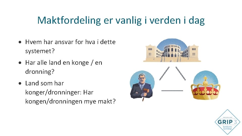 Maktfordeling er vanlig i verden i dag Hvem har ansvar for hva i dette Maktfordeling er vanlig i verden i dag Hvem har ansvar for hva i dette
