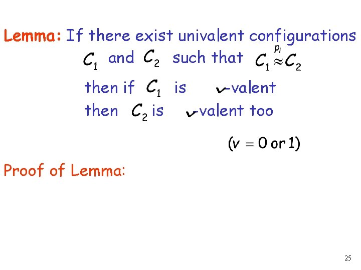 Lemma: If there exist univalent configurations and such that then if then is is