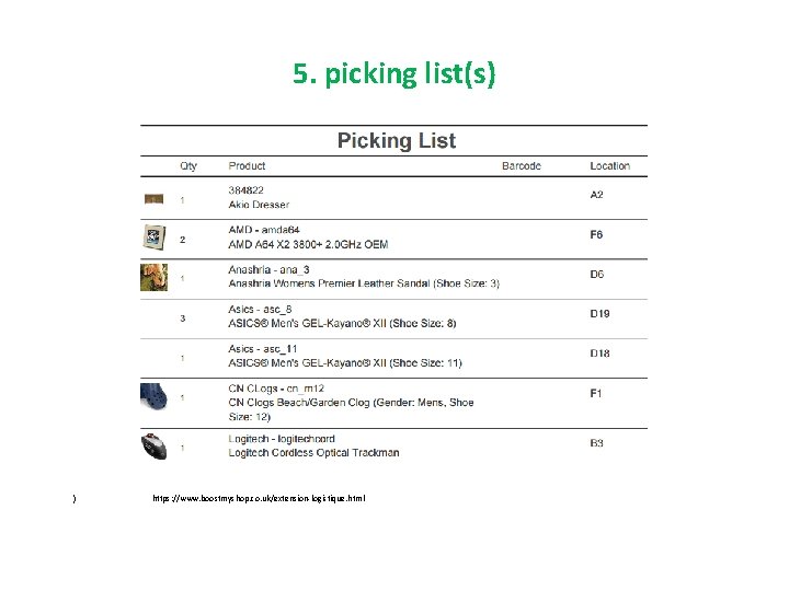 5. picking list(s) ) https: //www. boostmyshop. co. uk/extension-logistique. html 