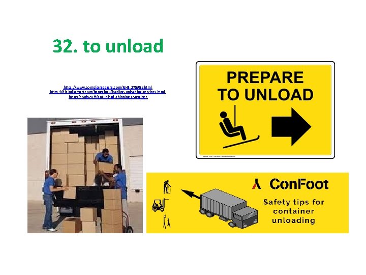 32. to unload https: //www. compliancesigns. com/NHE-17595. shtml, https: //dir. indiamart. com/bengaluru/loading-unloading-services. html ,
