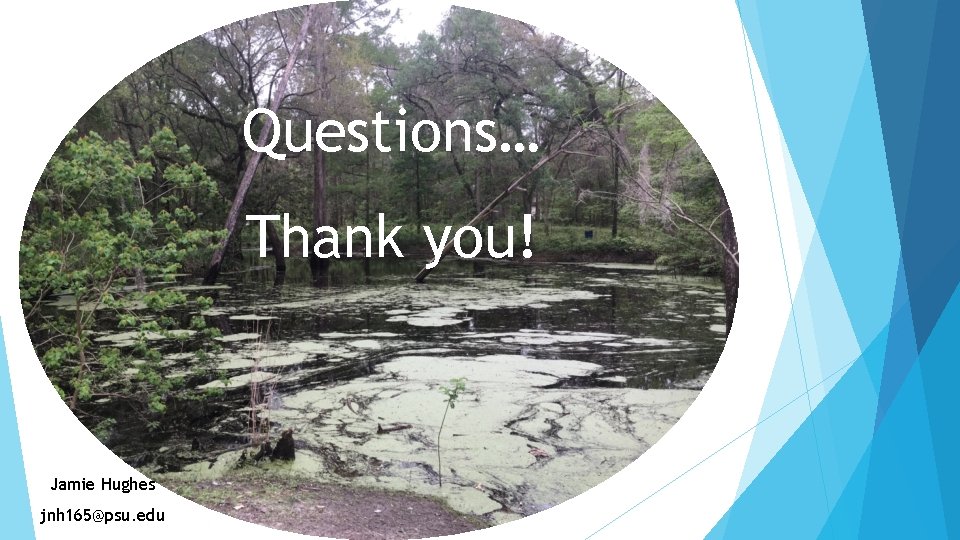Questions… Thank you! Jamie Hughes jnh 165@psu. edu 