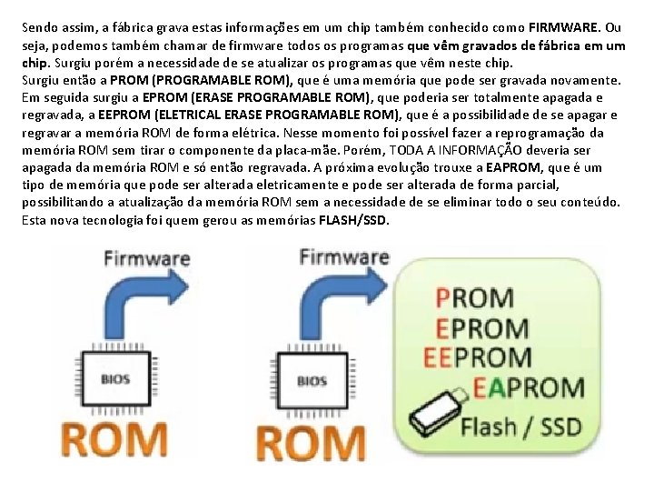 Sendo assim, a fábrica grava estas informações em um chip também conhecido como FIRMWARE.