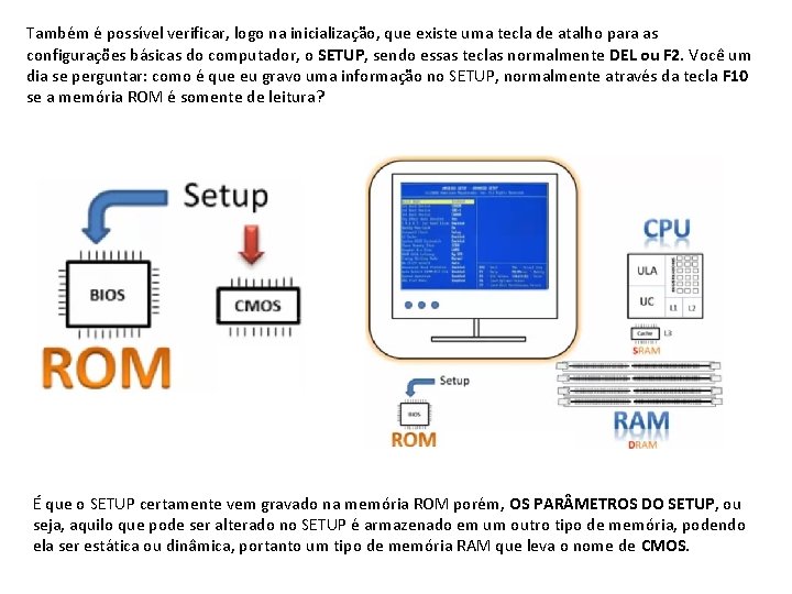 Também é possível verificar, logo na inicialização, que existe uma tecla de atalho para