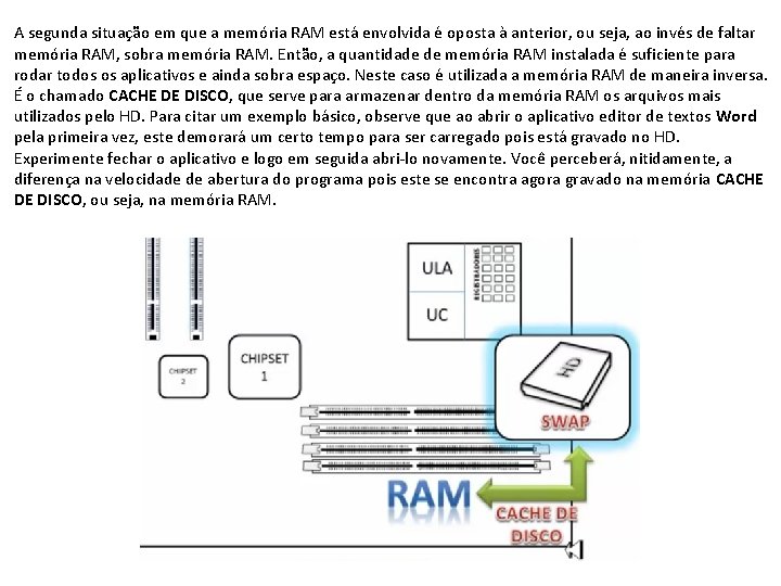 A segunda situação em que a memória RAM está envolvida é oposta à anterior, A segunda situação em que a memória RAM está envolvida é oposta à anterior,