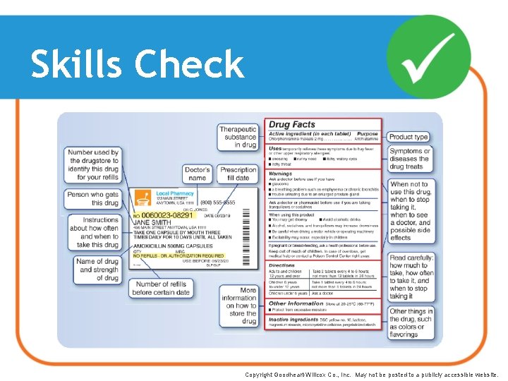 Skills Check Copyright Goodheart-Willcox Co. , Inc. May not be posted to a publicly