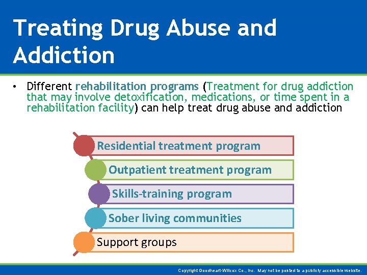 Treating Drug Abuse and Addiction • Different rehabilitation programs (Treatment for drug addiction that