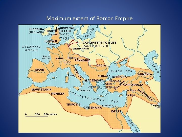 Maximum extent of Roman Empire 