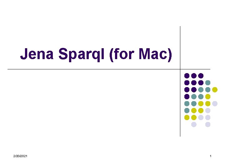 Jena Sparql (for Mac) 2/20/2021 1 