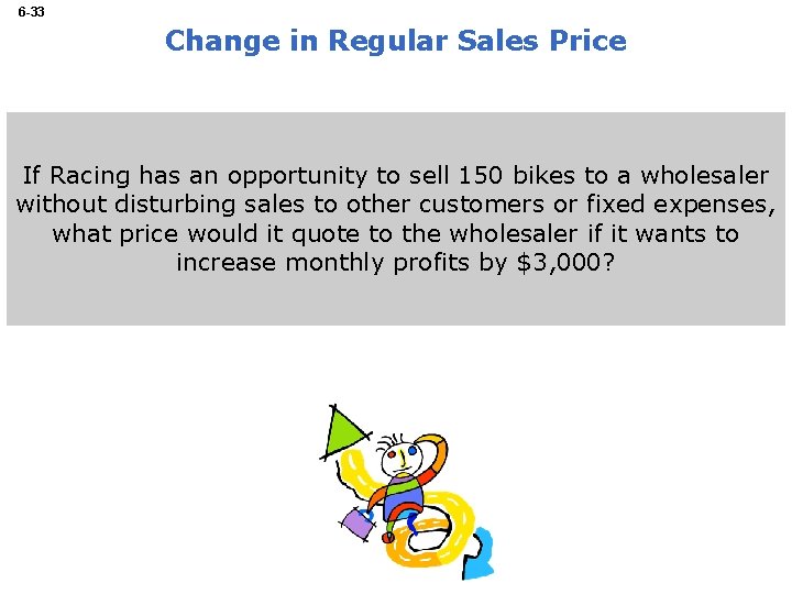 6 -33 Change in Regular Sales Price If Racing has an opportunity to sell