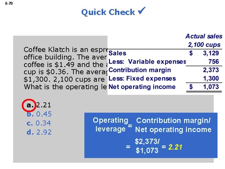 6 -70 Quick Check Coffee Klatch is an espresso stand in a downtown office