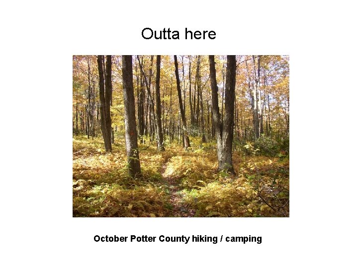Outta here October Potter County hiking / camping Outta here October Potter County hiking / camping