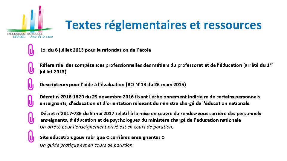 Textes réglementaires et ressources Loi du 8 juillet 2013 pour la refondation de l’école