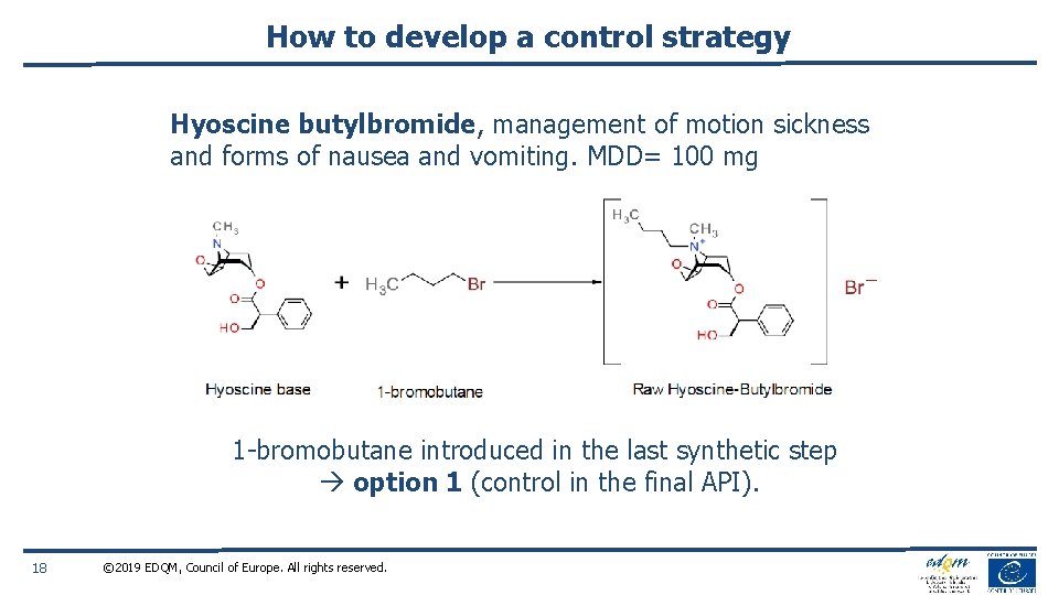 How to develop a control strategy Hyoscine butylbromide, management of motion sickness and forms