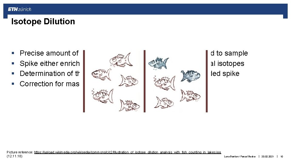 Isotope Dilution § § Precise amount of isotope reference solution („spike“) added to sample
