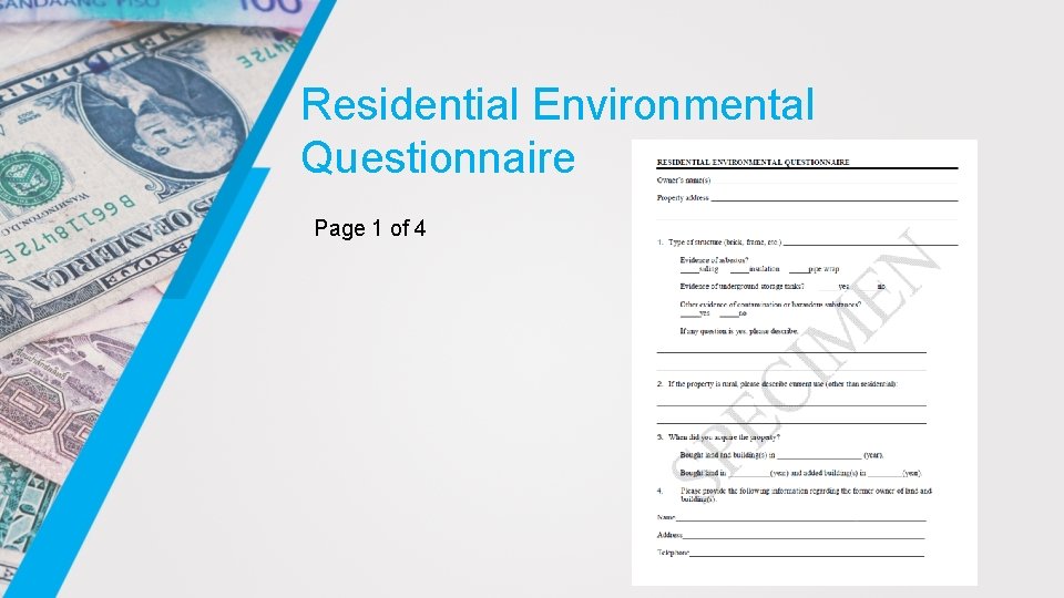 Residential Environmental Questionnaire Page 1 of 4 